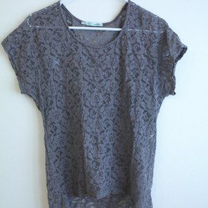 Sheer Lace Short Sleeved Top